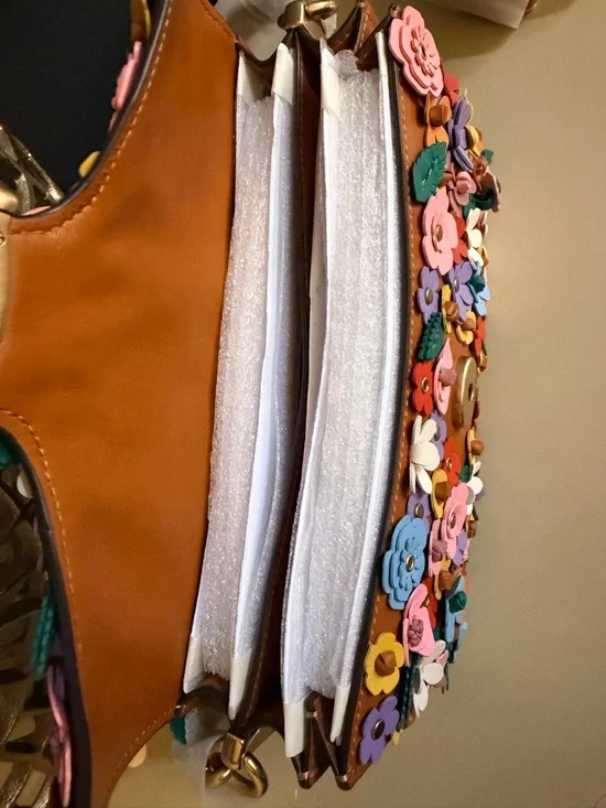 Coach Tabby Shoulder Bag 26 Floral Appliqué Nappa Leather CDZ35 - Picture 14 of 17